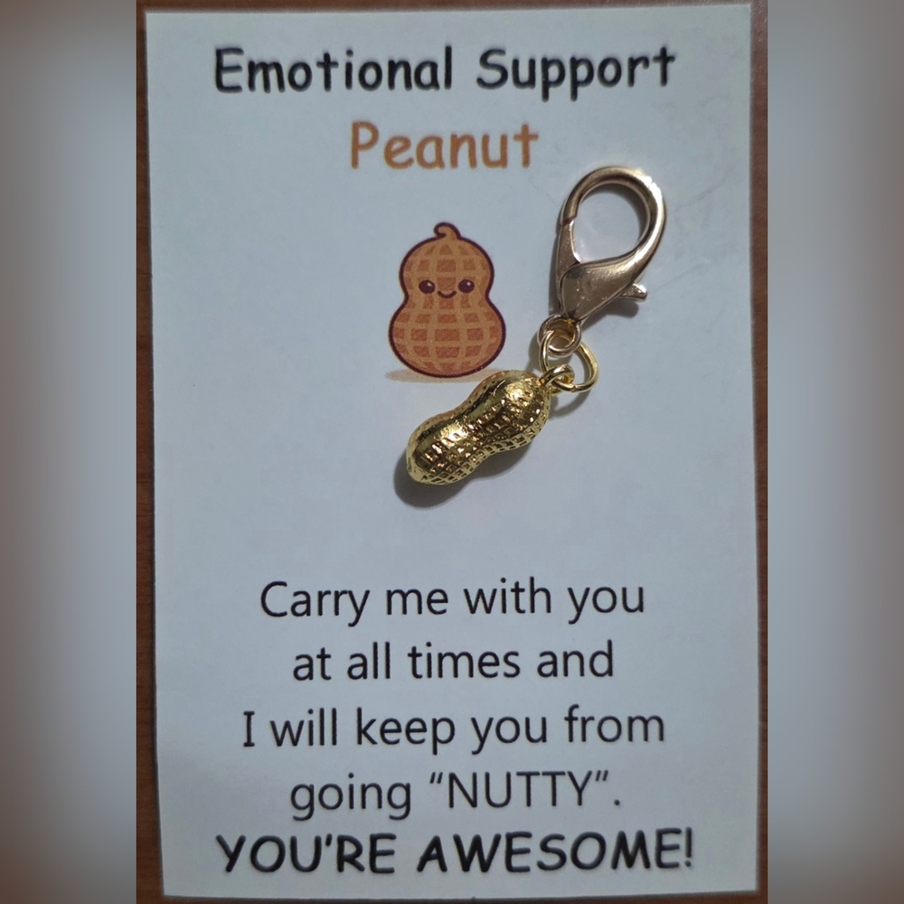 Gold Peanut Charm Clip-On Accessory for Small Pets